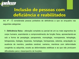 Inclusão de pessoas com
deficiência e reabilitados
 