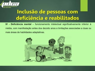 Inclusão de pessoas com
deficiência e reabilitados
 