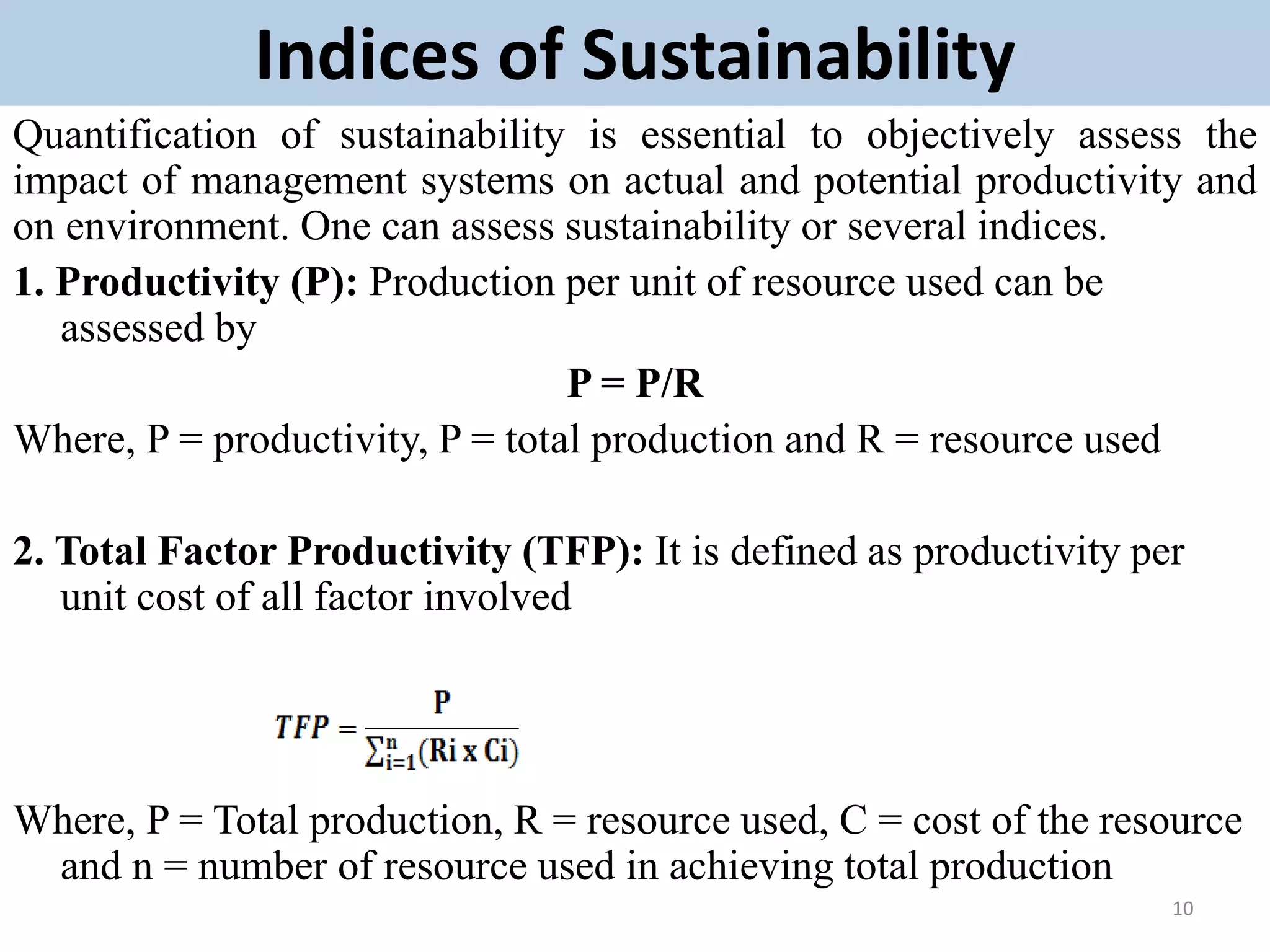 Role of sustainable Agriculture on Farming Systems | PPTX
