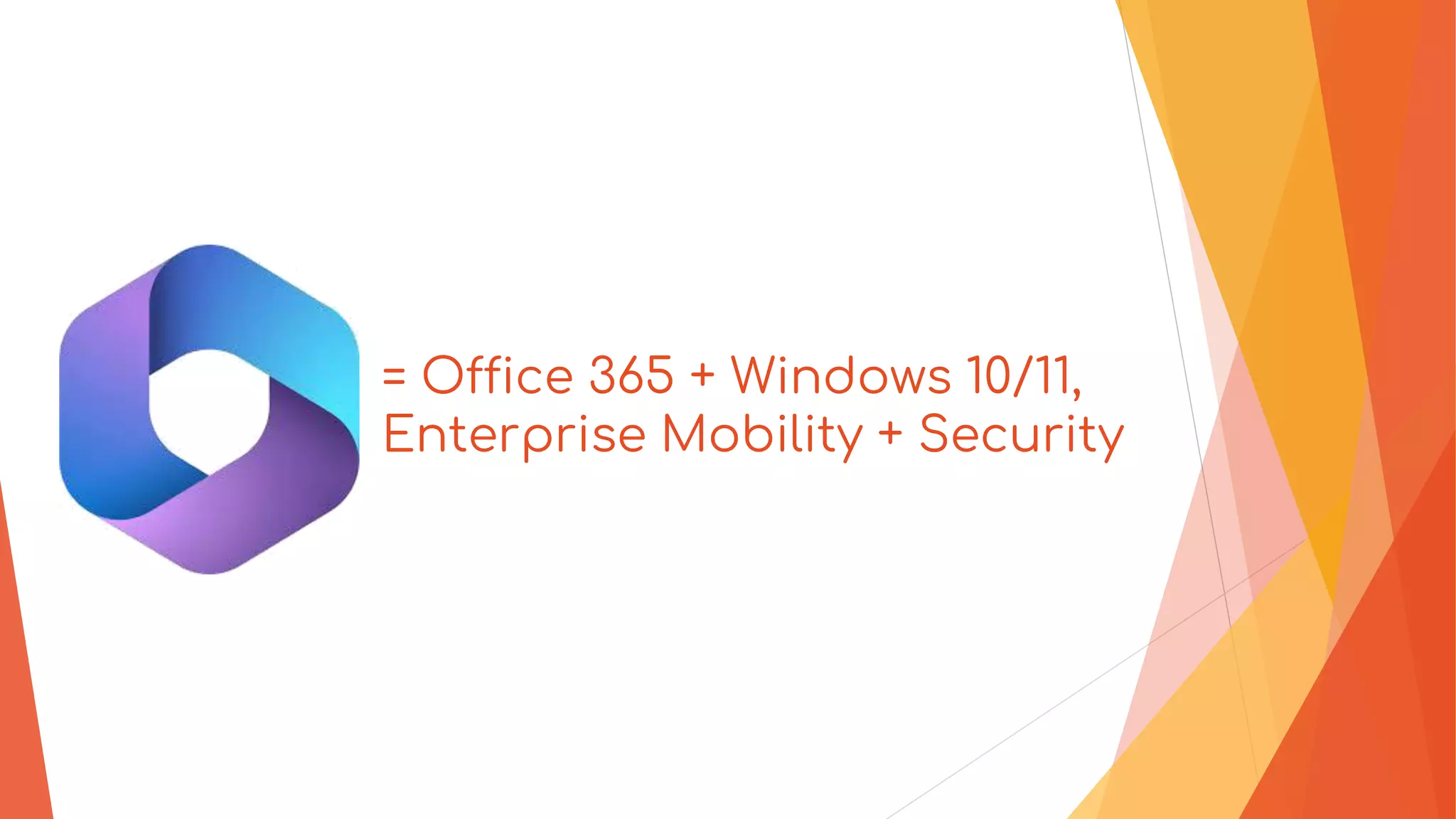 = Office 365 + Windows 10/11,
Enterprise Mobility + Security
 