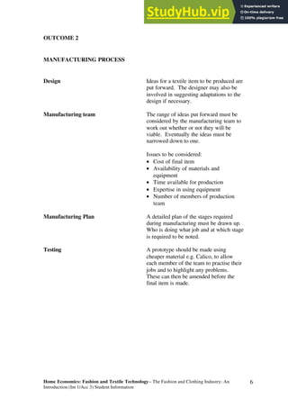 1. Intro To Fashion And Clothing Industry | PDF