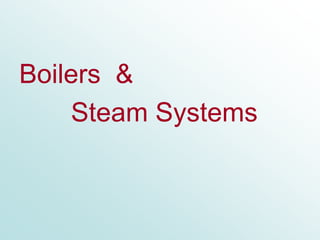 Boilers &
Steam Systems
 