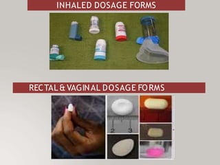 INHALED DOSAGE FORMS
RECTAL & VAGINAL DOSAGE FORMS
 