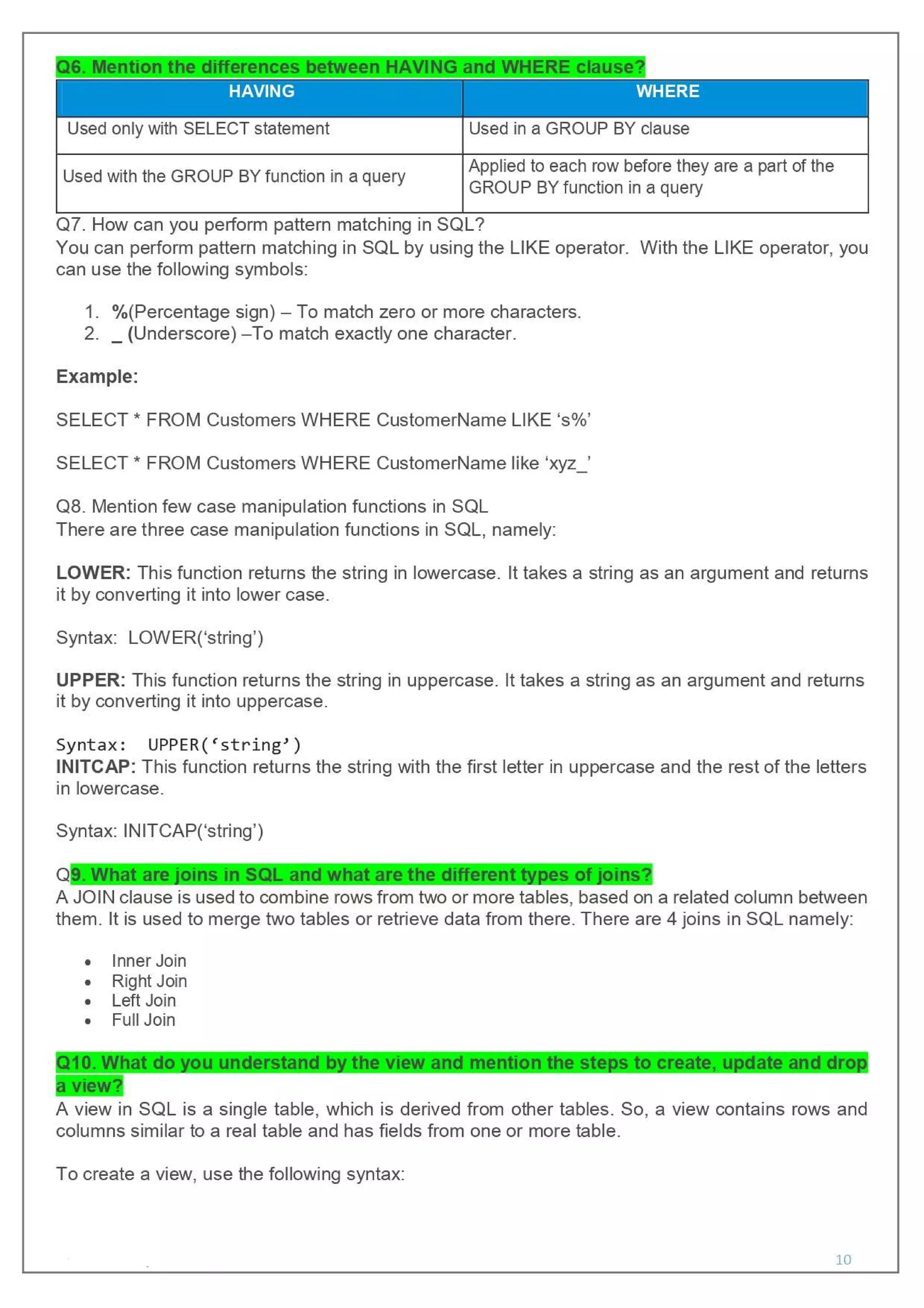All About DBMS - Interview Question and Answers