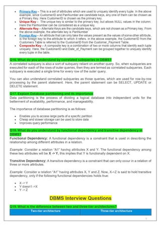 All About DBMS - Interview Question and Answers | PDF