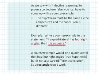Rectangle Counterexample Example 1.4 Conditional Statements | PDF