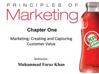 Chapter 1- slide 1
Copyright © 2009 Pearson Education, Inc.
Publishing as Prentice Hall
Chapter One
Marketing: Creating and Capturing
Customer Value
Instructor:
Muhammad Faraz Khan
 