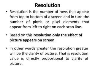 Resolution Value Characteristics of Display Adapter | PPTX