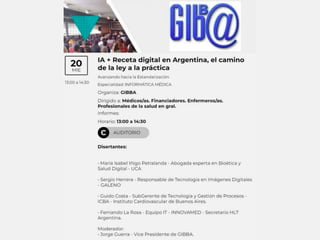 Presentación 22do. Simposium de Informática en Salud - GIBBA/ExpoMedical 2023