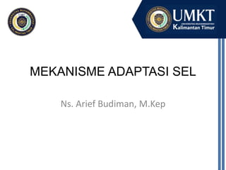 MEKANISME ADAPTASI SEL
Ns. Arief Budiman, M.Kep
 