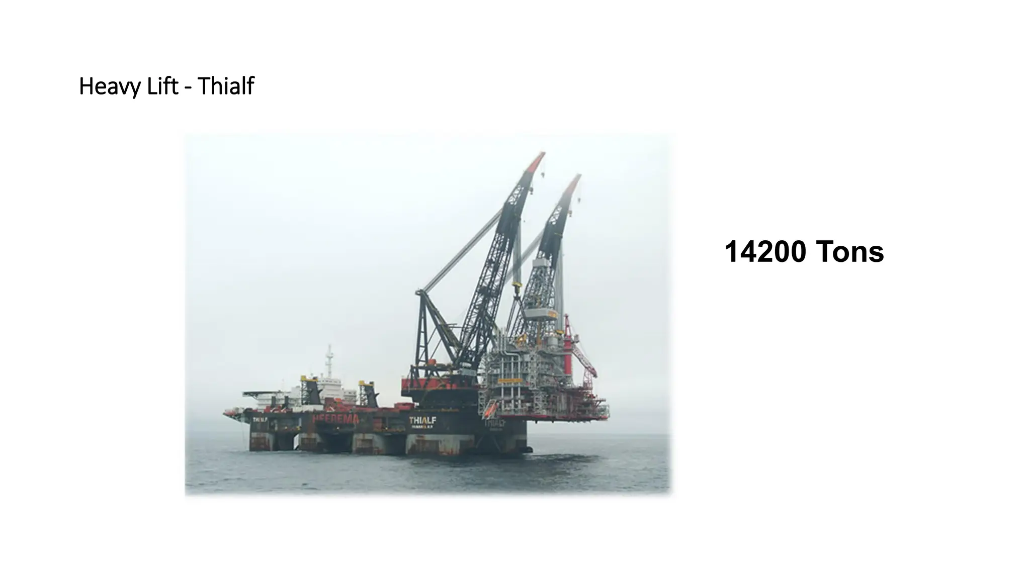 Heavy Lift - Thialf
14200 Tons
 