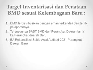 1. Sosialisasi KEBIJAKAN PENATAAN BMD TAHUN 2022.ppt