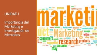 UNIDAD I
Importancia del
Marketing e
Investigación de
Mercados
 