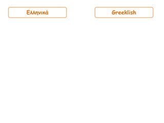 Ελληνικά Greeklish
 