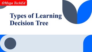 Types of Learning
Decision Tree
OMega TechEd
 