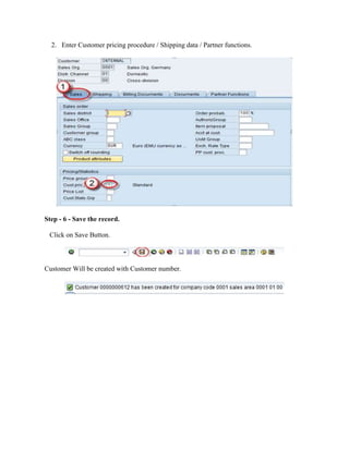 1.CREATE CUSTOMER MASTER Document in ECC | DOC