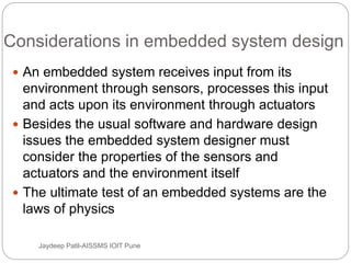 Sensor Application Through Embedded System an introduction to embedded system and its classification, challenges | PPT