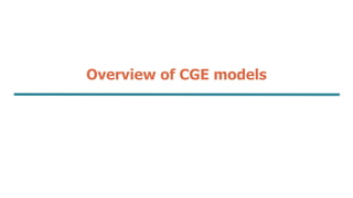 Overview of CGE models
a
 
