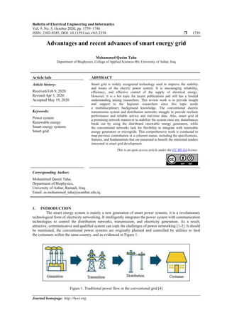 Advantages and recent advances of smart energy grid | PDF