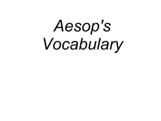 Aesop's Vocabulary 