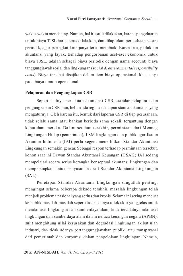 Akuntansi Corporate Social Responsibility Csr Pada Bank Syariah