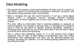 Data modelling it's process and examples | PPTX