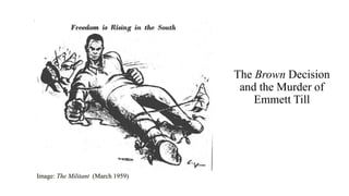 The Brown Decision
and the Murder of
Emmett Till
Image: The Militant (March 1959)
 