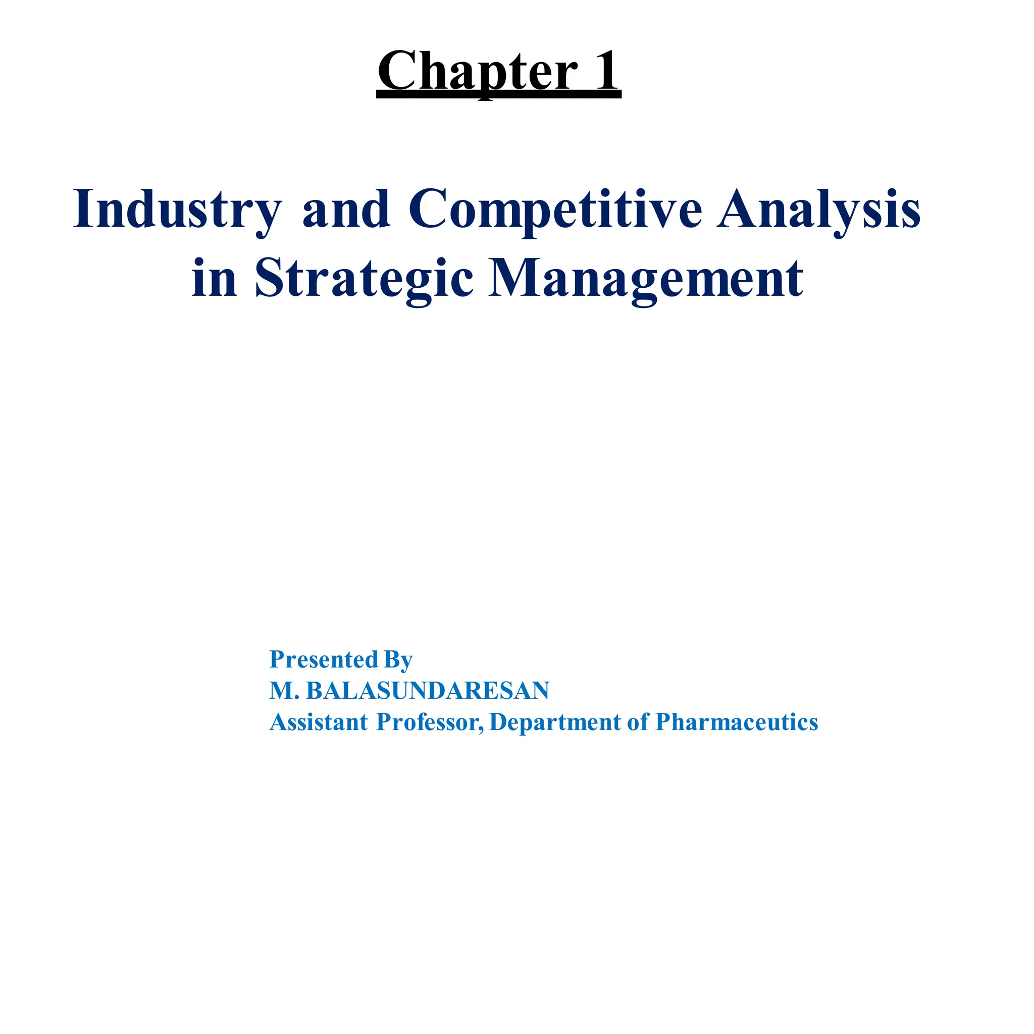 1 1 Industry And Competitive Analysis Pdf