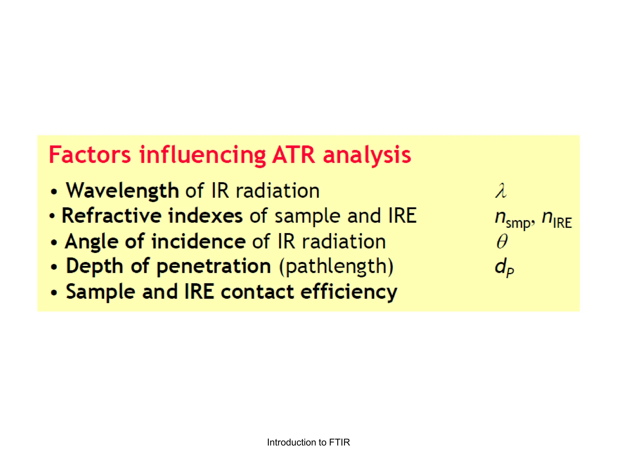 Introduction to FTIR
 
