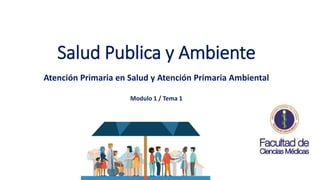 Salud Publica y Ambiente
Atención Primaria en Salud y Atención Primaria Ambiental
Modulo 1 / Tema 1
 