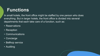 1. FO Introduction. what is front office operations | PPTX