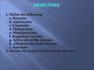1. Enzyme chemistrynnnnnnnnjjjnjnnnnn.ppt | Chemistry | Science