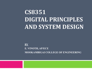 Digital Principles and system design Combination Circuits | PPT
