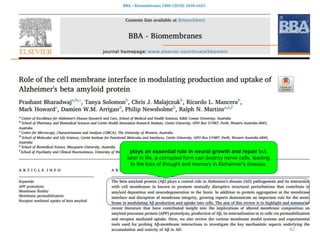 42
plays an essential role in neural growth and repair but,
later in life, a corrupted form can destroy nerve cells, leading
to the loss of thought and memory in Alzheimer's disease.
 