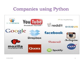 Introduction to Python features history and download.pptx