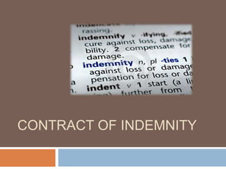 CONTRACT OF INDEMNITY
 