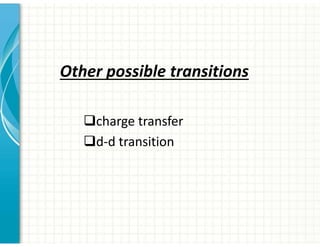Other possible transitions
‰charge transfer
‰d-d transition
 