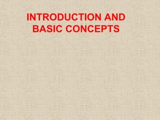 INTRODUCTION AND
BASIC CONCEPTS
 