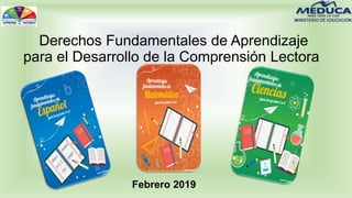 Derechos Fundamentales de Aprendizaje
para el Desarrollo de la Comprensión Lectora
Febrero 2019
 