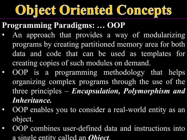 1. OBJECT ORIENTED PROGRAMMING USING JAVA - OOps Concepts.ppt
