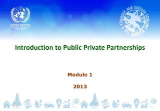 Introduction to Public Private Partnerships
Module 1
2013
 