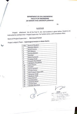 Internship report on mechanical engineering