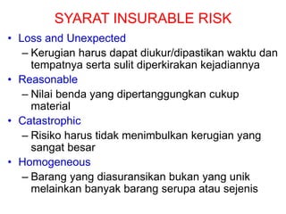 Homogeneous Insureable Risk Presentasi Tentang Asuransi Pada Lembaga Keuangan | PPT