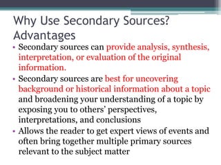 Multiple Secondary PrimaryandSecondarySources of information.ppt
