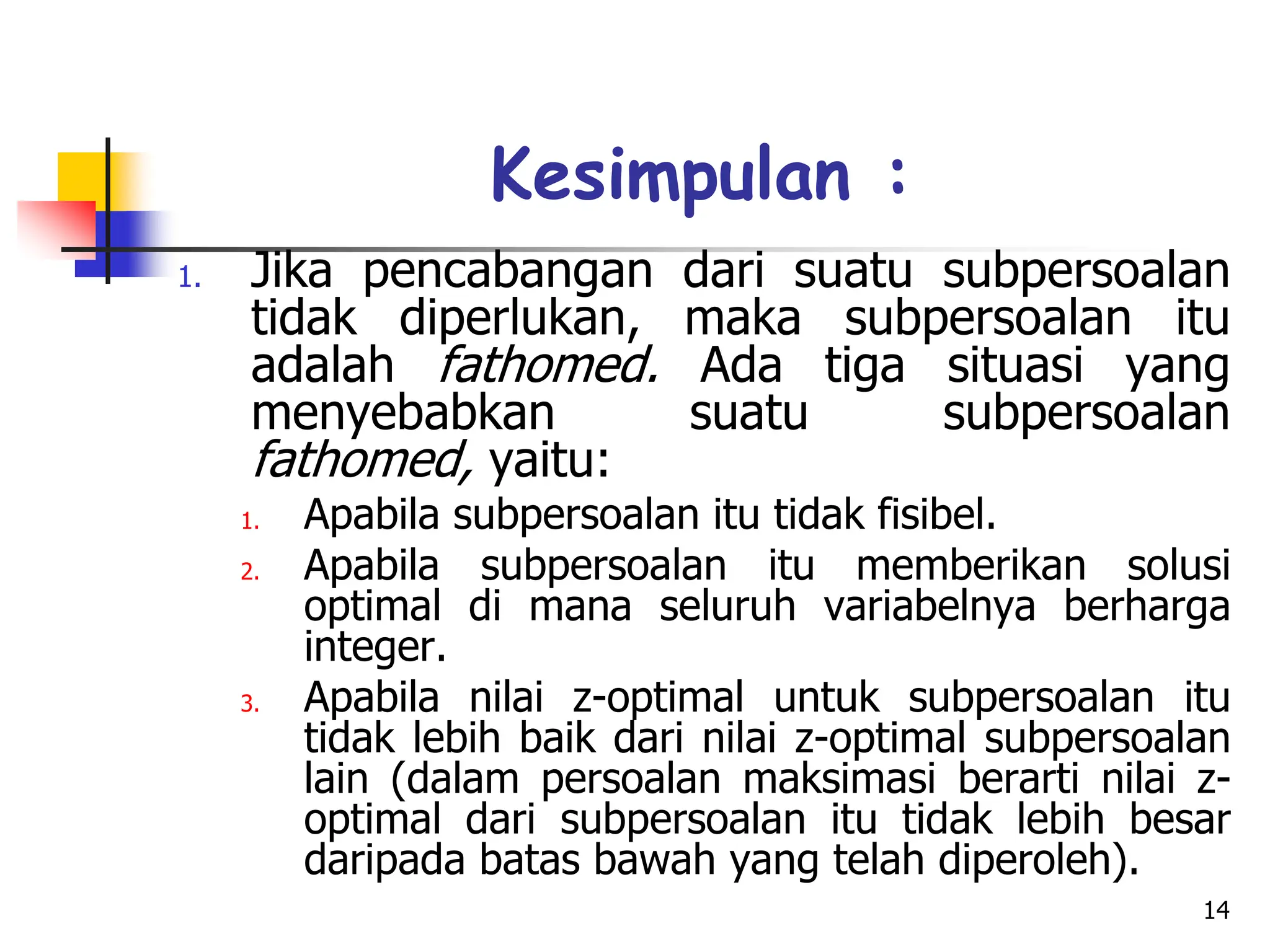 PENGANTAR METODE INTEGER PROGRAMMING ppt | PPT