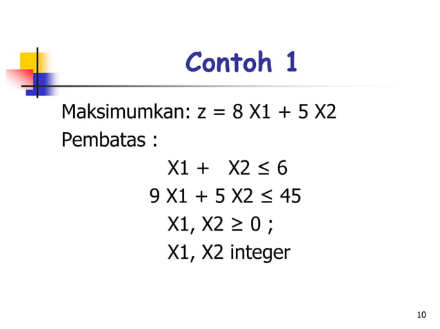 PENGANTAR METODE INTEGER PROGRAMMING ppt | PPT