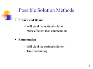 PENGANTAR METODE INTEGER PROGRAMMING ppt | PPT
