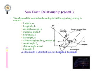 Solar Geometry Solar thermal process mech | PDF
