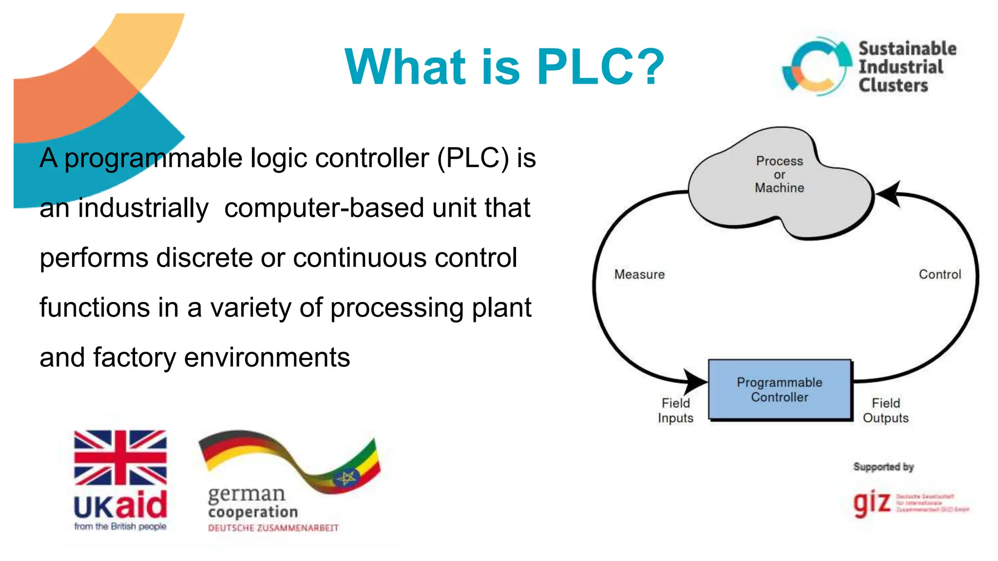 What is PLC?
A programmable logic controller (PLC) is
an industrially computer-based unit that
performs discrete or continuous control
functions in a variety of processing plant
and factory environments
 