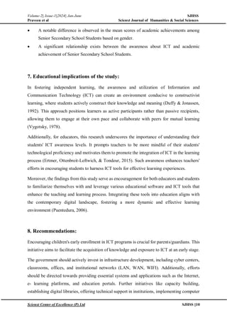 "Impact of academic streams on ICT awareness and academic performance ...